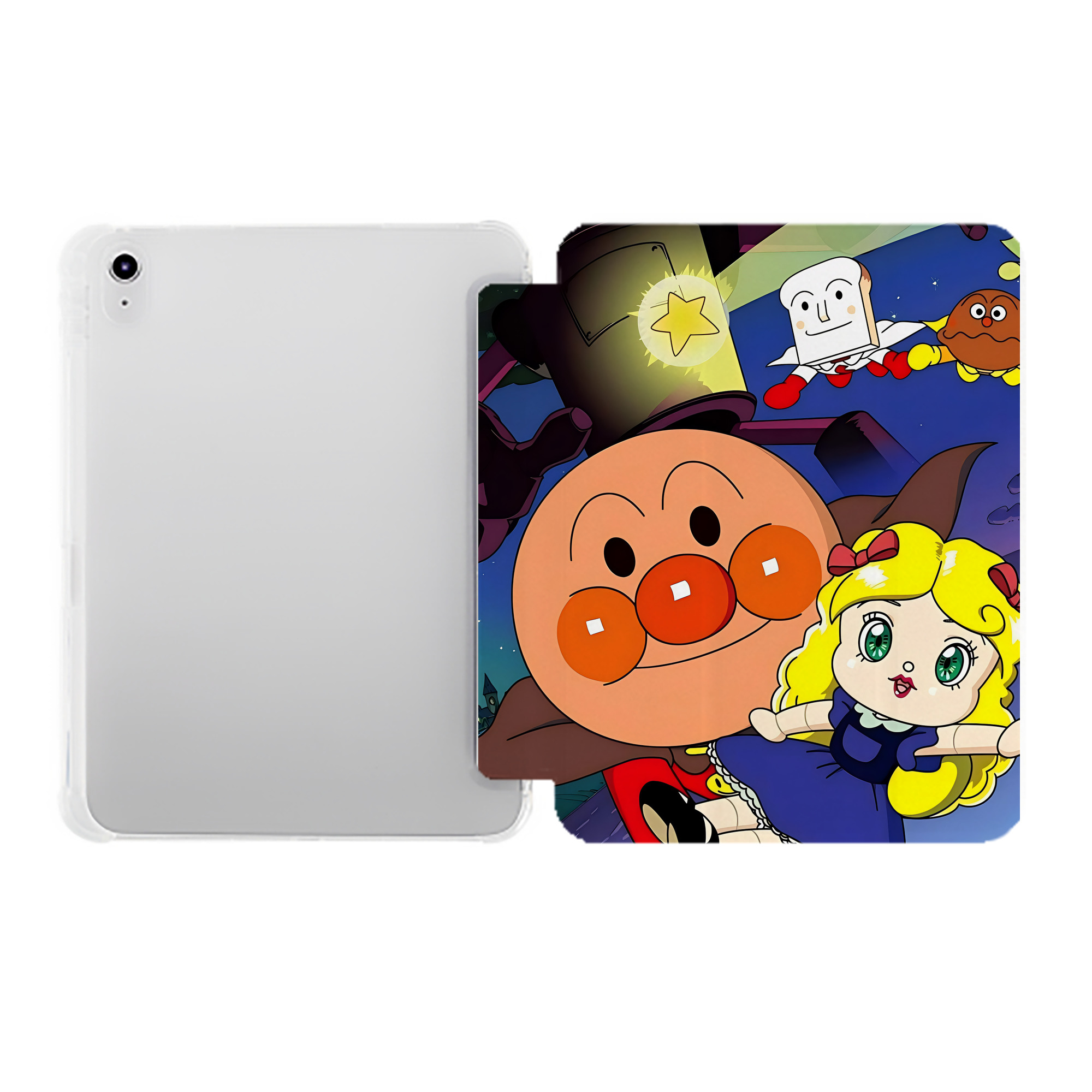 （画像用） アンパンマン Anpanman IPad ケース ペン収納付き 三つ折りスタンド PUレザー×シリコン 対応機種9.5/10.5/10.9インチ